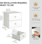 Metal Desktop Organizer with 2 Drawers, White Countertop Stationary Organizer, Desk Top A4 Filing Document Storage Drawer for Office Home, Vanity, Garage, Craftroom, No Assembly Required (White) - Image 2
