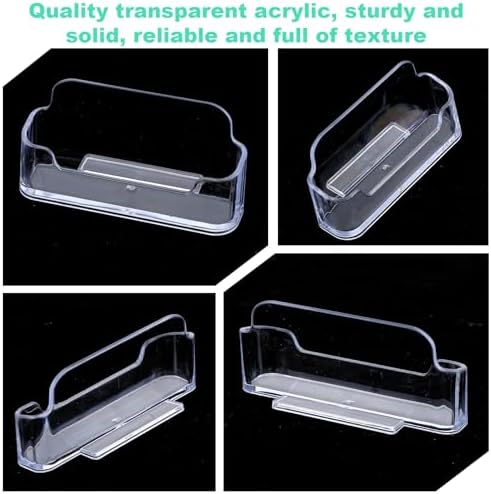 64 Pack Business Card Holder for Desk,Desktop Style Business Card Holders,Acrylic Holder Stand Clear Postcard Display for Home Office Desk Table - Image 3