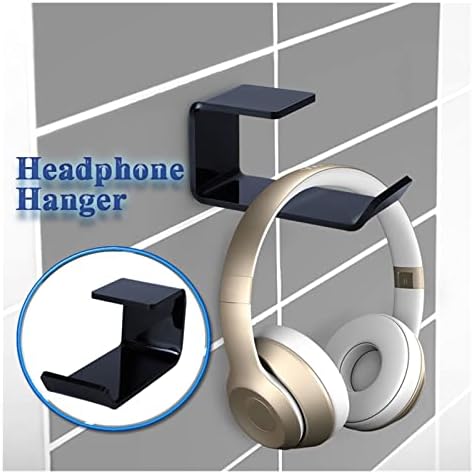 Headphone Stand Wall Mounted Headset Holder, Sticky Hanger - Adhesive Headphone Hook Mount, Stand Clip Under Desk, Earphone Clamp - Image 6