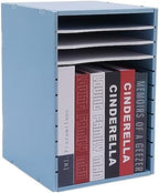 Vertical Desktop Literature Organizer, 11‑compartment File Sorter, Blue - Image 4