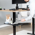 VIVO Adjustable Under Desk 16 x 12 inch Leg Shelf, Hidden Storage Tray for Small Accessories, Black, DESK-SF02LU - Image 2