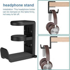 Headphone Stand Holder Headset Hook Hanger Desktop Rack Mount,Under Desk Design With Adjustable - Image 4