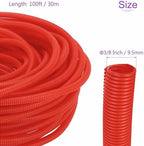 DMiotech 100ft Wire Loom Split Tubing 3/8 Inch(9.5mm) ID Red - Image 3