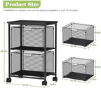 Sbanmao Letter/Legal Rolling File Cart with 2 Storage Drawers, Under Desk Storage, Vertical Filing Cabinet for Home Office, Hanging File Folders Organizer, Mobile Utility Cart Printer Stand, Black - Image 2