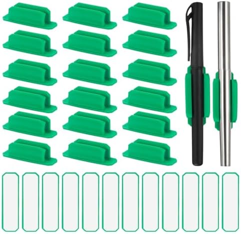 PATIKIL Adhesive Pen Holders, 48 Pack Silicone Flexible, Green by PATIKIL