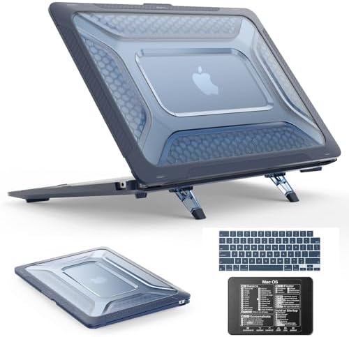 SEYMAC stock Case for MacBook Air 15 inch, Shock-Absorbing Protection with Folding Stand &Mouse Pad Case for MacBook Air 15 inch, Blue by SEYMACstock
