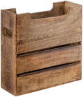 Mie Creations Wooden Magazine Holder with Handle, Newspaper Basket 10'' by MieCreations