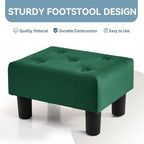Poofzy Small Foot Stool Ottoman, Velvet Ottoman Foot Rest with Legs, Rectangle Foot Rest for Couch, Footstools and Ottomans Small for Living Room and Entryway (Green) - Image 4