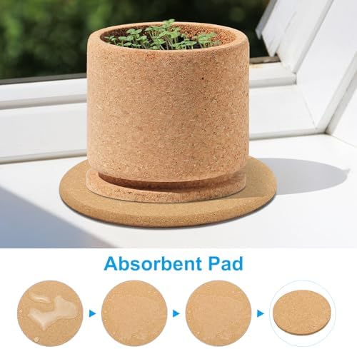 PATIKIL Cork Plant Coasters 8 Inch, 6 Pcs Absorbent Cork Plant Mats Thicken Cork Trivets for House Plants Indoor Outdoor Flower Pots,Drinks,DIY Craft - Image 4