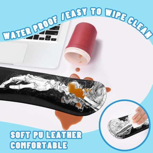 Skeleton Hands Desk Mat Set Dark Gothic Art Large Mouse Pad with Wrist Rest 4in1 Desk Mat for Desktop Ergonomic Keyboard Wrist Support Anti-Slip Computer Ergonomic Mouse Pad Home Office Gaming - Image 5