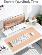 YSAGi Leather Desk Protector, Office Mat, Large Mouse Mat, Non-Slip PU Leather Blotter, Laptop Desk Mat, Waterproof Writing Pad for Office and Home(Latte, 63" x 17.2") - Image 6