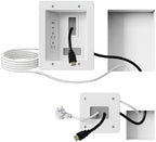 Mount-It! in-Wall TV Cable Management Kit with Recessed Power – Dual Outlet, USB-A and USB-C Ports, 9ft Cord, and Hand Saw – Easy, Safe Cable Management for Organized TV and Home Theater Setups by Mount-It
