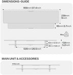 TRIN&AUSAN Dual Monitor Stand Riser, Wooden 2-Tier Computer Monitor Stand with Storage, Adjustable Ergonomic Desktop Monitor Riser with Cable Management & Phone Holder for Home Office Desk (White) - Image 2