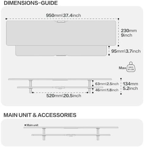 TRIN&AUSAN Dual Monitor Stand Riser, Wooden 2-Tier Computer Monitor Stand with Storage, Adjustable Ergonomic Desktop Monitor Riser with Cable Management & Phone Holder for Home Office Desk (Black) - Image 2