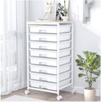 SYKIARIOL Rolling Storage Cart with Drawers, 8 Drawers Utility Cart,White by SYKIARIOL