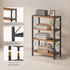 HOOBRO Desk Shelf, 4 Tier Stackable Desktop Bookshelf, Small Bookcase - Image 6