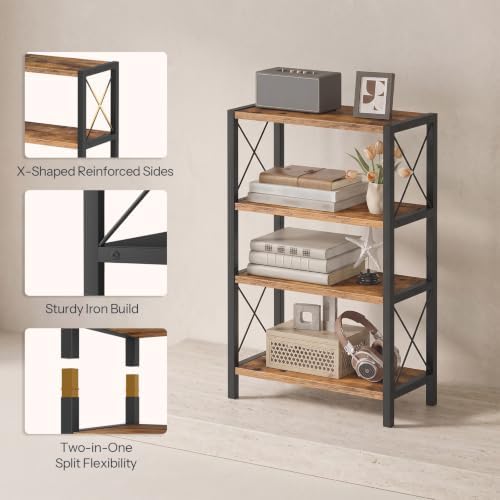 HOOBRO Desk Shelf, 4 Tier Stackable Desktop Bookshelf, Small Bookcase - Image 6