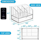 VITVITI Acrylic Desk Organizer, Upgraded Clear Pencil Organizer for Desk, 7 Compartments Stationary Pen Organizer Storage with Drawer, for Office Supply, 500+ Pencils Capacity - Image 4