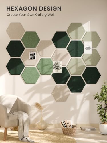 Fluxynara Extra Large 12-Pack Felt Bulletin Board Tiles, Sagewood - Image 6