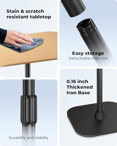 Viozon Floor Laptop Stand for Bed,Laptop Table, Small & Portable Standing Desk with Adjustable Height 26.7"-36.62", Quick Installation for Office,Conference Room,Living Room,Home Office,Bed/Sofa Side - Image 5