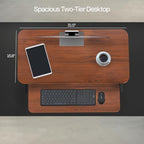 VIVO Dark Walnut 32 inch Standing Desk Riser, DESK-V000SD - Image 6