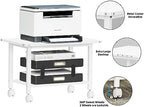 Lerliuo Under Desk Printer Stand, 2-Tier Industrial Rolling Printer Table - Image 6