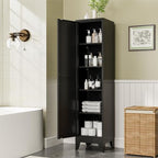 COFaR 67" Metal Pantry Cabinet, Black Storage Cabinet with Magnetic Door & 4 Adjustable Shelves, Slim Freestanding Cupboard for Office, Kitchen, Bathroom by COFAR