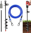 Heavy Duty Dog Tie Out Cable and Stake,30FT Rust Proof Dog Tether Leads for Yard,360°Swivel Spiral Dogs Stake&Chain Up to 200 lbs, Ground Anchor for Outdoor Beach Camping by Unknown