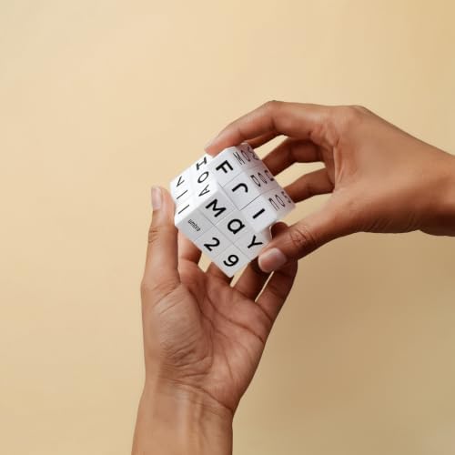 Umbra Play Date Perpetual Calendar, Wooden 3D Puzzle Desk, Natural - Image 3