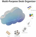 Aesthetic Cloud Pen Holder for Desk Cute Office Supplies Acrylic Cubicle Decor Kawaii Workspace Accessories Clear Makeup Organizer for Women Girls Pencil Cup Large Caddy for Home Office (Crystal) - Image 3