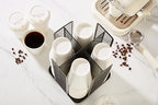 Annova Paper/Plastic Cup and Lid Holder Plastic Storage Organizer, 360°Rotating Coffee Mup Dispenser with 4 Compartments, Multifunctional Storage Rack for Home, Office, Bar, Coffee Shop (Black) - Image 5