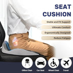 Coverado Car Seat Cushion with Memory Foam, Ergonomic Driving Seat Cushion for Sciatica, Tailbone, Back Pain Relief, Premium Non-Slip Washable Cushion for Car, Driver, Office, Wheelchair - Image 4