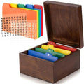 5 x 8 Inches Index Card Holder Set, Bamboo Organizer Box, Brown by Henoyso