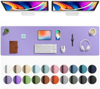Aothia Faux Leather Desk Mat Mouse Pad, 63" x 17", Light Purple by AothiaSimpleNaturalUnique