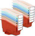 gisgfim 12 Pcs Non-Tip Book Bins with Stabilizer Wings (Morandi) by gisgfim