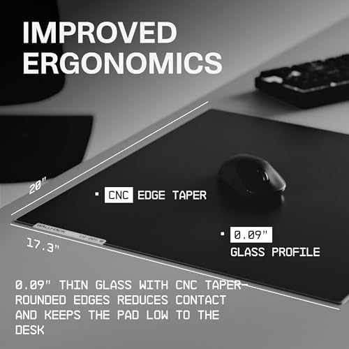 Wallhack VA-005 Glass Gaming Mouse Pad – Speed Surface, Large Mousepad for Esports, Smooth Low-Friction Glide, Tempered Glass, Ergonomic Low Profile, Durable & Portable with Carry Case | Vapour Black - Image 7