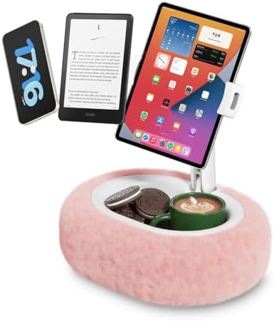 Viozon Tablet Pillow Stand,Kindle Pillow Stand, Compatible with 4-11" Tablet/Phone with Small Bowl, Kindle Holder Accessories,Idea for Reading and Video Watching On Bed,Pink by viozon