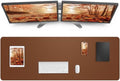 Large Desk Mat 55" x 17"Leather Desk Pad Protector,Mouse Pad,Office Desk Mat, Non-Slip PU Leather Desk Blotter,Waterproof Keyboard mat for Office/Home/Decor (Brown) by AFIING