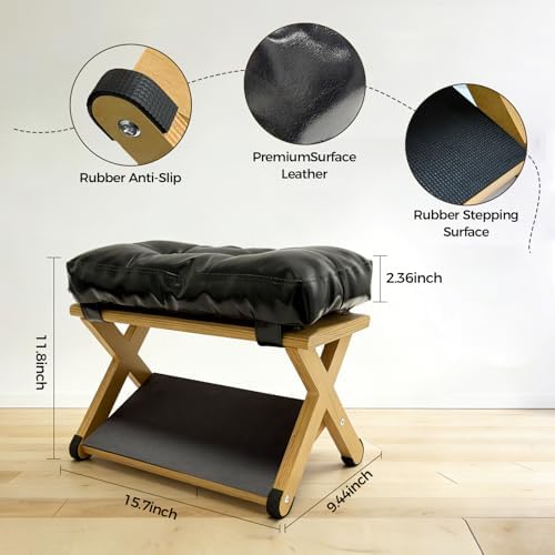 Double Step Foot Rest Under Desk, Ergonomic Foot Stool with Cushioned Top - Image 3
