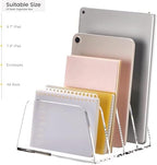 YUXUN Acrylic File Sorter,6.9"x6.6"x3.74",4 Sections Vertical Desk Organizer,Clear Mail Organizer File Holder Stand Rack Desk Accessories for Mail,Envelope,Letter,Notebook for Home/Office/Classroom - Image 4