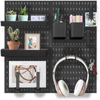 Wall Organizer Peg Board - Elevate And Declutter Your Gaming And Office - Create A Perfectly Structured Space(Black) by WelcomeHomeEVDBOBO