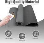 Leather Desk Pad Protector, 47.2'' x 23.6'', Suede Base Sewing Desk Blotter, Non-Slip Office Mat, Waterproof Writing Pad for Office and Home - Dark Gray - Image 3