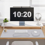 4 PCS Mouse Pad Desk Mat Protector, Keyboard Wrist Rest + Comfortable Mouse Pad with Wrist Rest +Coaster, Large Gaming Mousepad for Computer Laptop, 35.4"X 15.7" Deskpad for Office Home I Light Gray - Image 6