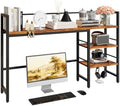 HavenlyYouth Desk Shelf, 45.4 Inch Wood Desk Organizer Shelf for Computer Monitor, Desk Hutch Storage, Desktop Shelf for Top of Desk, 3 Tier Desktop Bookshelf for Home Office Dorm, Rustic by HAVENLYYOUTH