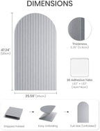 Large Arched Felt Bulletin Board 47.2''×25.5'', Soft Gray - Image 3