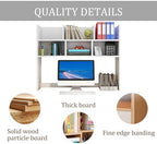 Dorm Desk Hutch, Wooden Desktop Shelf Organizer with 6 Cubbies for Computer Desk, Office, Dorm, Bedroom, White(70/80cm Length) - Image 6