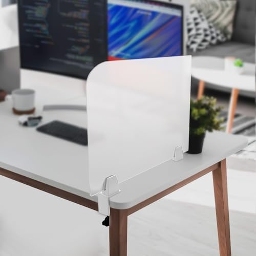 Desk Divider, 17" x 18" Desk Privacy Panel, Frosted Acrylic Office Partition, Table Divider with Clamps, Privacy Divider for Schools Office Call Centers Workstation - Image 6