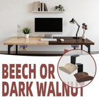 Under Desk Mount for Fosi Audio BT20A Pro with Walnut Wood Headphone Hanger, Metal Amplifier Bracket Shelf for Compact Stereo Amp, Desk Organizer Holder, Black - Image 3