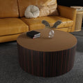 Small Round Table Cover - Can Be Used On Both Sides Waterproof and Easy to Clean Good Flatness Used for Coffee Table Dining Table(Mud Color+Champagne Gold Dia.24Inch) by Zinkooat