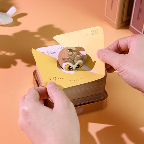 3D Memo Pad, 3D Calendar 2027, Time Piece Calendar, Tear-Off Calendars 2027, 3D Paper Carving Art Memo Pad, Art Carving Sticky Notes for Office Home Gifts Ornaments (New Owls) - Image 5